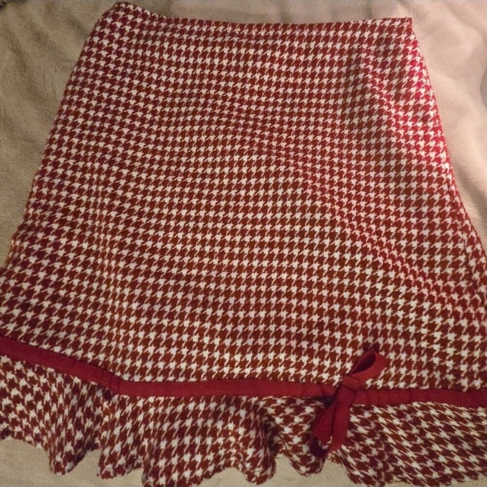 Coquette Red Houndstooth Mini Skirt | Lana Del Rey Core